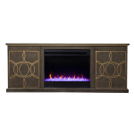 SEI Furniture Yardlynn Color-Changing Fireplace, 24-1/2inH x 60-3/4inW x 15inD, Brown/Gold