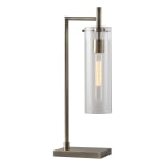 Adesso Dalton Table Lamp, 13 3/4inH, Clear Shade/Brass Base