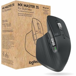 Logitech MX Master 3S for Business - Full-size Mouse - Darkfield - Wireless - Bluetooth - Rechargeable - Graphite - USB Type A - 8000 dpi - Scroll Wheel - 7 Button(s) - Right-handed