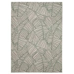 Linon Washable Outdoor Area Rug, Jarvie, 2ft x 3ft, Ivory/Green