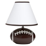 Simple Designs SportsLite Football Base Table Lamp, 11-1/2inH, White/Brown