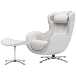 Nouhaus Classic Leather Massage Chair With Ottoman, Elder White