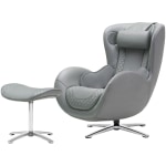 Nouhaus Classic Leather Massage Chair With Ottoman, Ash Gray