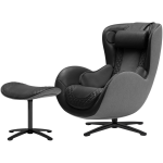 Nouhaus Classic Leather Massage Chair With Ottoman, Space Black