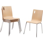 National Public Seating Bushwick Cafe Chairs, Natural, Pack Of 4 Chairs