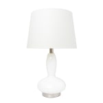 Lalia Home Glass Dollop Table Lamp, 23-1/2inH, White Shade/White Base