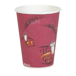 Solo Cup Paper Hot Cups, 12 Oz, Maroon, Carton Of 300 Cups