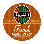 Tullys Coffee Single-Serve Coffee K-Cup, Decaffeinated, French Roast, Carton Of 24