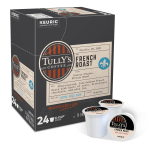 Tullys Coffee Single-Serve Coffee K-Cup Pods, French Roast, Carton Of 24