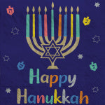 Amscan Hanukkah Joy Lunch Napkins, 6-1/2in x 6-1/2in, Blue, Pack Of 80 Napkins