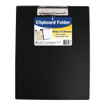 C-Line Clipboard Folders, 8-1/2in x 11in, Black, Pack Of 12 Folders