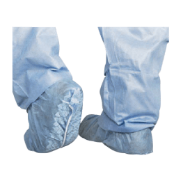 Medline Skid-Resistant Scrub Shoe Covers, Blue, Pack Of 100