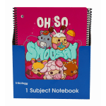 Inkology Notebooks, Smooshy Mushy, 8-1/2in x 11in, College Ruled, 140 Pages (70 Sheets), Assorted Designs, Pack Of 12 Notebooks