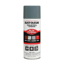 Rust-Oleum Industrial Choice 1600 System Multi-Purpose Enamel Spray Paint, 12 Oz, Gloss ANSI 49 Medium Light Gray, Case Of 6 Cans