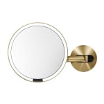 simplehuman Wall Mount Sensor Mirrors, 9-1/8inH x 13-13/16inW x 3-1/8inD, Brass, Wall Mount