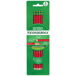 Ticonderoga Erasable Checking Pencils, Presharpened, Carmine Red, Pack Of 12