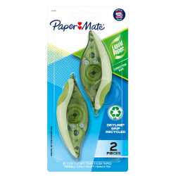 Paper Mate Liquid Paper DryLine Grip Correction Tape, 1 Line x 335in, Pack Of 2