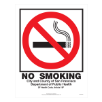 ComplyRight City & County Specialty Posters, No Smoking, English, San Francisco, 8 1/2in x 11in