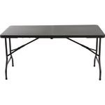 AbilityOne Blow-Molded Folding Table, 29inH x 60inW x 30inD, Charcoal Gray/Gray