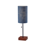 Adesso Trudy Table Lamp, 26-3/4inH, Walnut/Blue