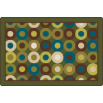 Carpets for Kids Premium Collection Calming Circles Seating Rug, 6ftx9ft, Green