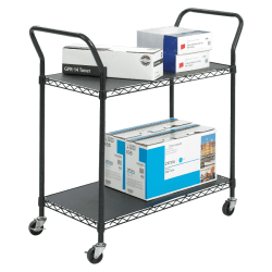 Carlisle 2-Tier Polypropylene Utility Cart, 33inH x 25inW x 45inD, Gray