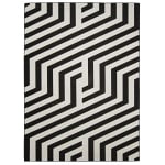 Linon Washable Outdoor Area Rug, Natrona, 3ft x 5ft, Ivory/Black