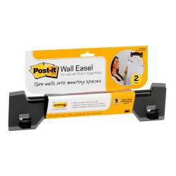 Post-it Wall Easel, Portable, 3in x 15in, Black, Pack Of 2