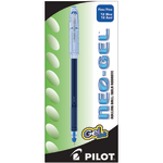 Pilot Neo-Gel Rollerball Pens, Fine Point, 0.7 mm, Clear Barrel, Blue Ink, Pack Of 12