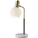 Adesso Corbin Desk Lamp, 20-1/2inH, Frosted Glass/White Marble