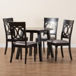 Baxton Studio Charlotte Modern 5-Piece Dining Set, Gray/Dark Brown