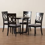 Baxton Studio Estelle Modern 5-Piece Dining Set, Gray/Dark Brown