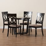 Baxton Studio Estelle Modern 5-Piece Dining Set, Beige/Dark Brown