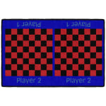 Flagship Carpets Checkers Rug, 24in x 36in, Blue/Red/Black