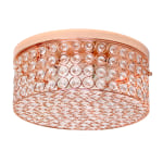 Lalia Home Glam 2-Light Round Flush-Mount Light, Rose Gold/Crystal