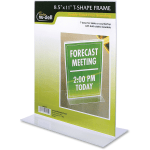 Nu-Dell Double-sided Sign Holder - 1 Each - 8.5in Width x 11in Height - Rectangular Shape - Double-sided, Self-standing - Acrylic - Clear