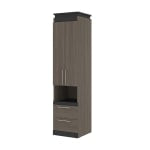 Bestar Orion 20inW Storage Cabinet With Pull-Out Shelf, Bark Gray/Graphite