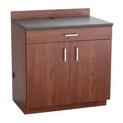 Safco Modular Hospitality Base Cabinet, 2-Door/1-Drawer, Mahogany/Rustic Slate