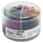 Officemate Nylon-Coated Paper Clips, Tub Of 450, Giant, Assorted Colors