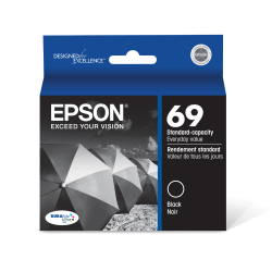 Epson 69 DuraBrite Ultra Black Ink Cartridge, T069120-S