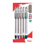 Pentel R.S.V.P. Ballpoint Pens, Fine Point, 0.7 mm, Clear Barrel, Assorted Ink Colors, Pack Of 5