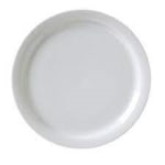 Hoffman Vertex Round China Plates, 7-1/2in, White, Pack Of 36 Plates