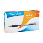 Paper Mate InkJoy 300 Stick Pens, Medium Point, 1.0 mm, Translucent Barrels, Black Ink, Pack Of 12 Pens