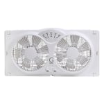 Genesis A1 High-Velocity 9in Window Fan With Thermostat, 12inH x 24inW x 4inD, White