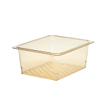 Cambro H-Pan High-Heat GN 1/2 Colander Pans, 5inH x 10-7/16inW x 12-3/4inD, Amber, Pack Of 6 Pans