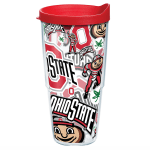 Tervis NCAA All-Over Tumbler With Lid, 24 Oz, Ohio State Buckeyes