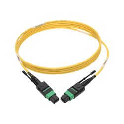 Tripp Lite MTP/MPO (APC) to 8xLC (UPC) Singlemode Breakout Patch Cable, 40/100 GbE, QSFP+ 40GBASE-PLR4, Plenum, Yellow, 2 m (6.6 ft.) - MTP/MPO single-mode (F) to LC/UPC single-mode (M) - 2 m - fiber optic - 8.3 / 125 micron - plenum, stranded - Yellow