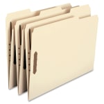 Smead 2-Ply Manila Folders With Fasteners, Letter Size, 100% Recycled, Manila, Box Of 50