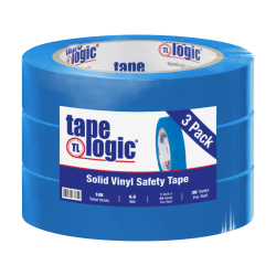 BOX Packaging Solid Vinyl Safety Tape, 3in Core, 1in x 36 Yd., Blue, Case Of 3