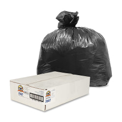 Genuine Joe 0.35-mil Linear Low-Density Trash Liners, 10 Gallons, 24in x 23in, Black, Carton Of 1000